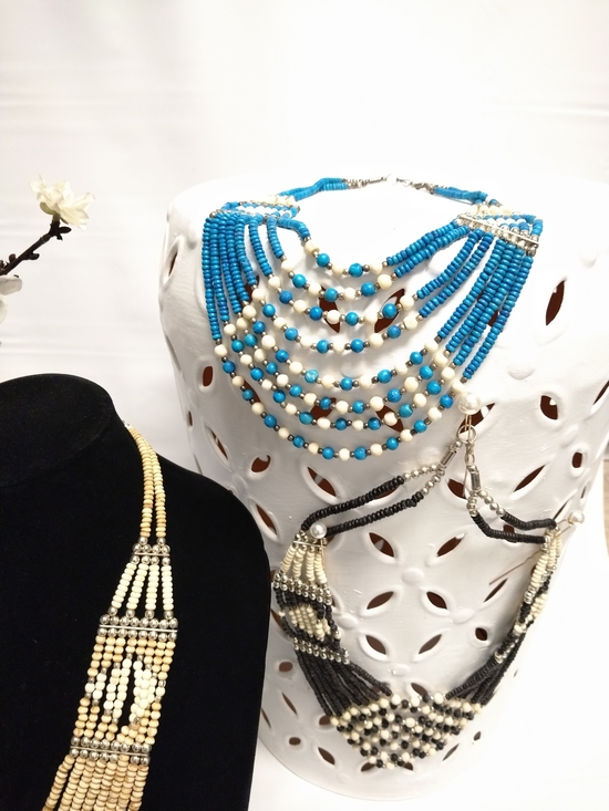 Jewelry - Gorgeous Beaded Multi-Strand Blue Statement Necklace